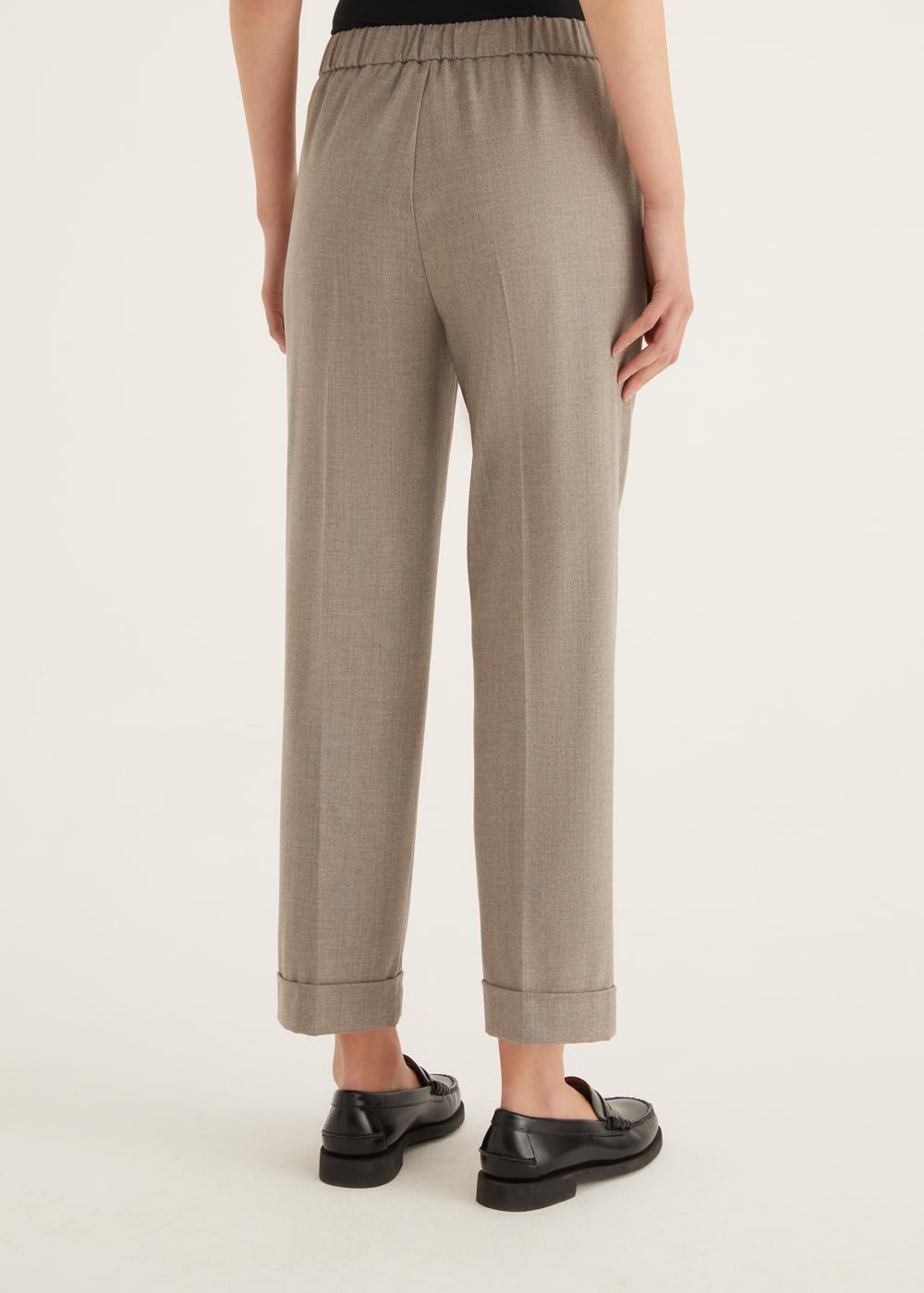 Rosso35 Pantalone con risvolto ed elastico in vita Soddisfazione Garantita