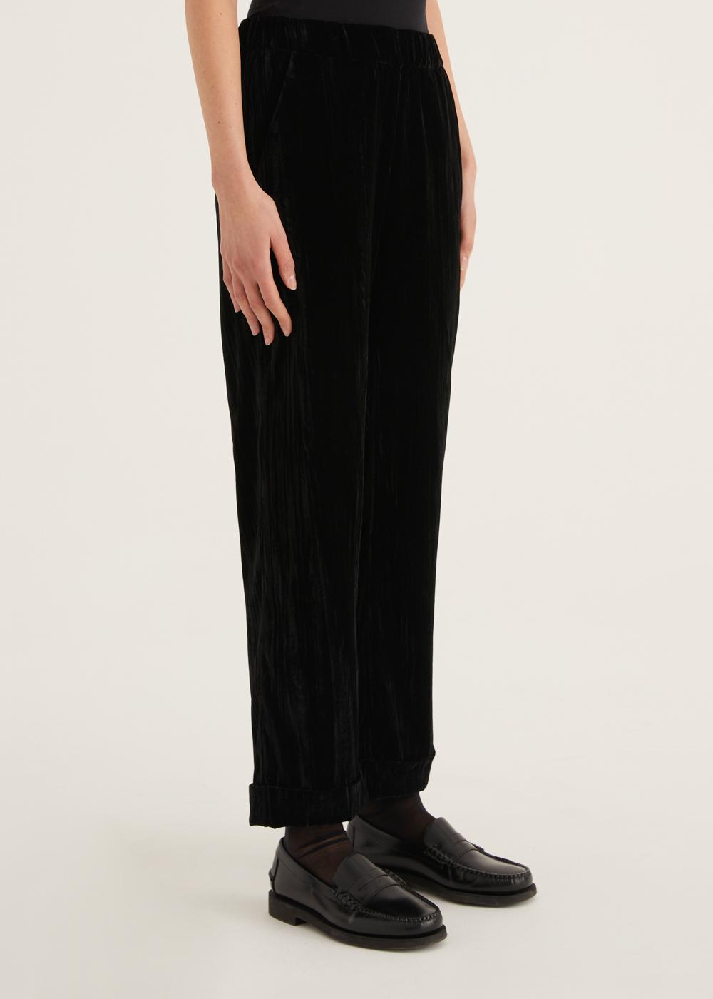 Rosso35 Pantalone con risvolto ed elastico in vita Sconto
