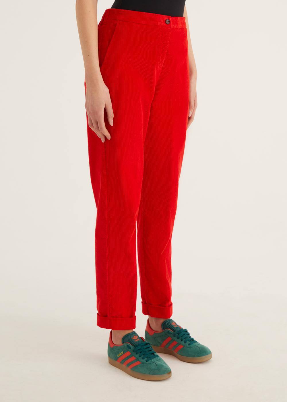 Rosso35 Pantalone dritto con elastico dietro in vita Outlet
