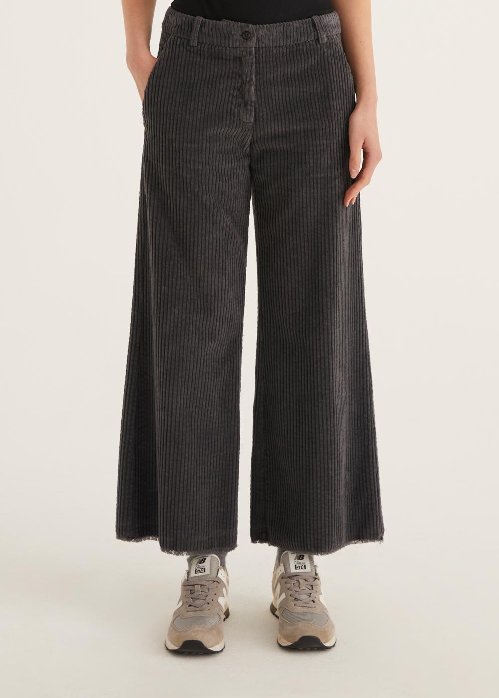 Rosso35 Pantalone svasato con orlo taglio vivo Vendite Flash