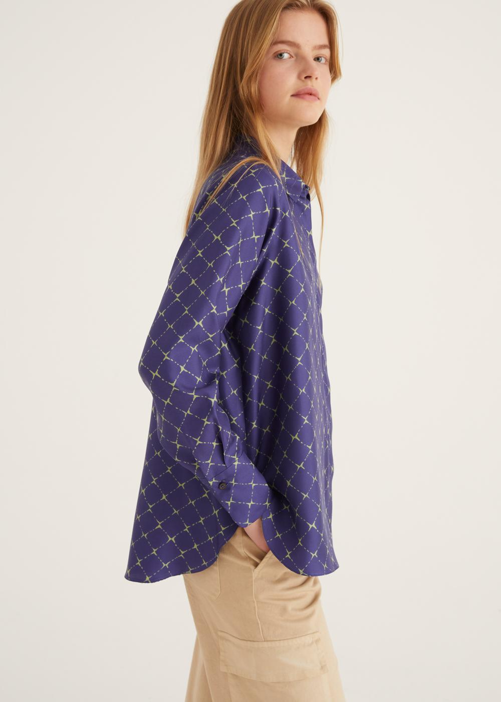 Rosso35 Camicia a uomo in seta stampata Italy