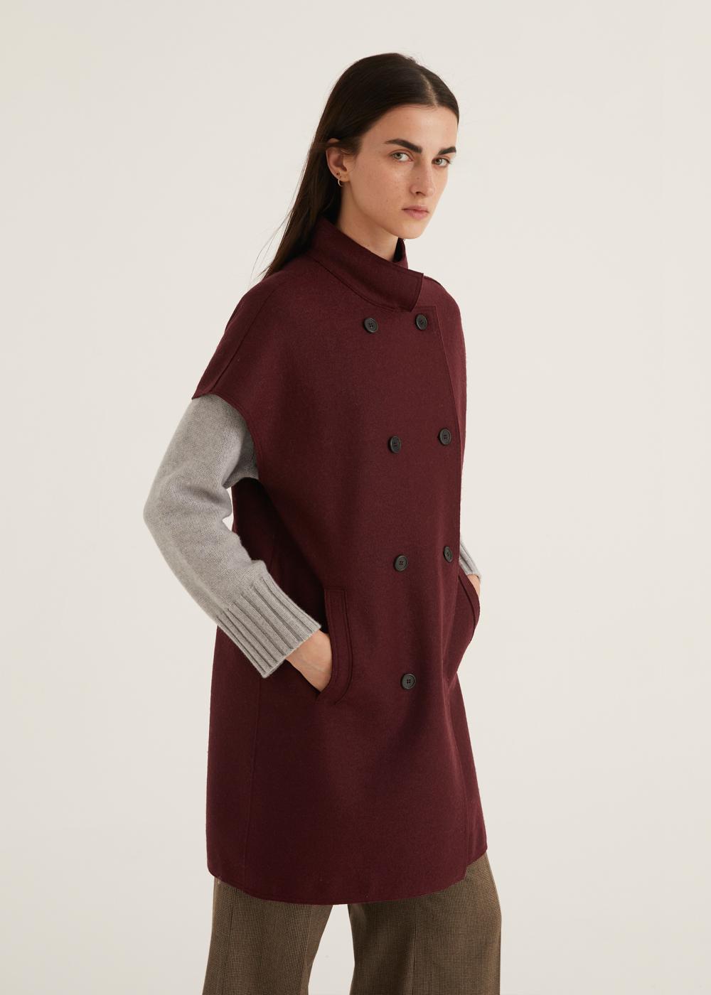 Rosso35 Cappotto doppiopetto senza maniche taglio vivo Vendite Flash