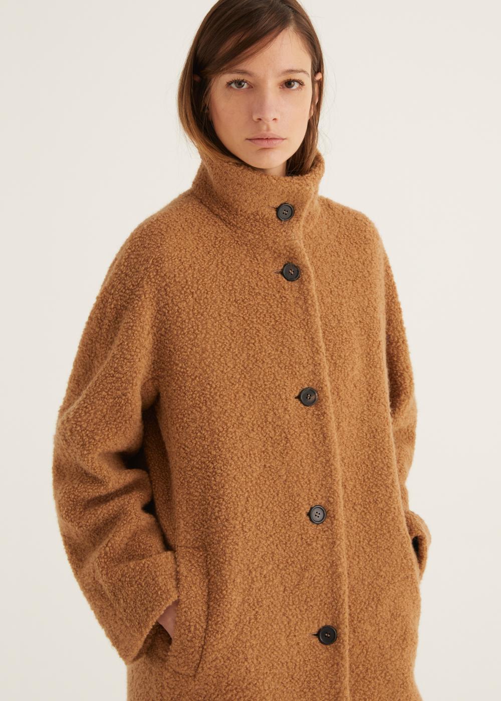 Rosso35 Cappotto lungo collo in piedi In Saldo