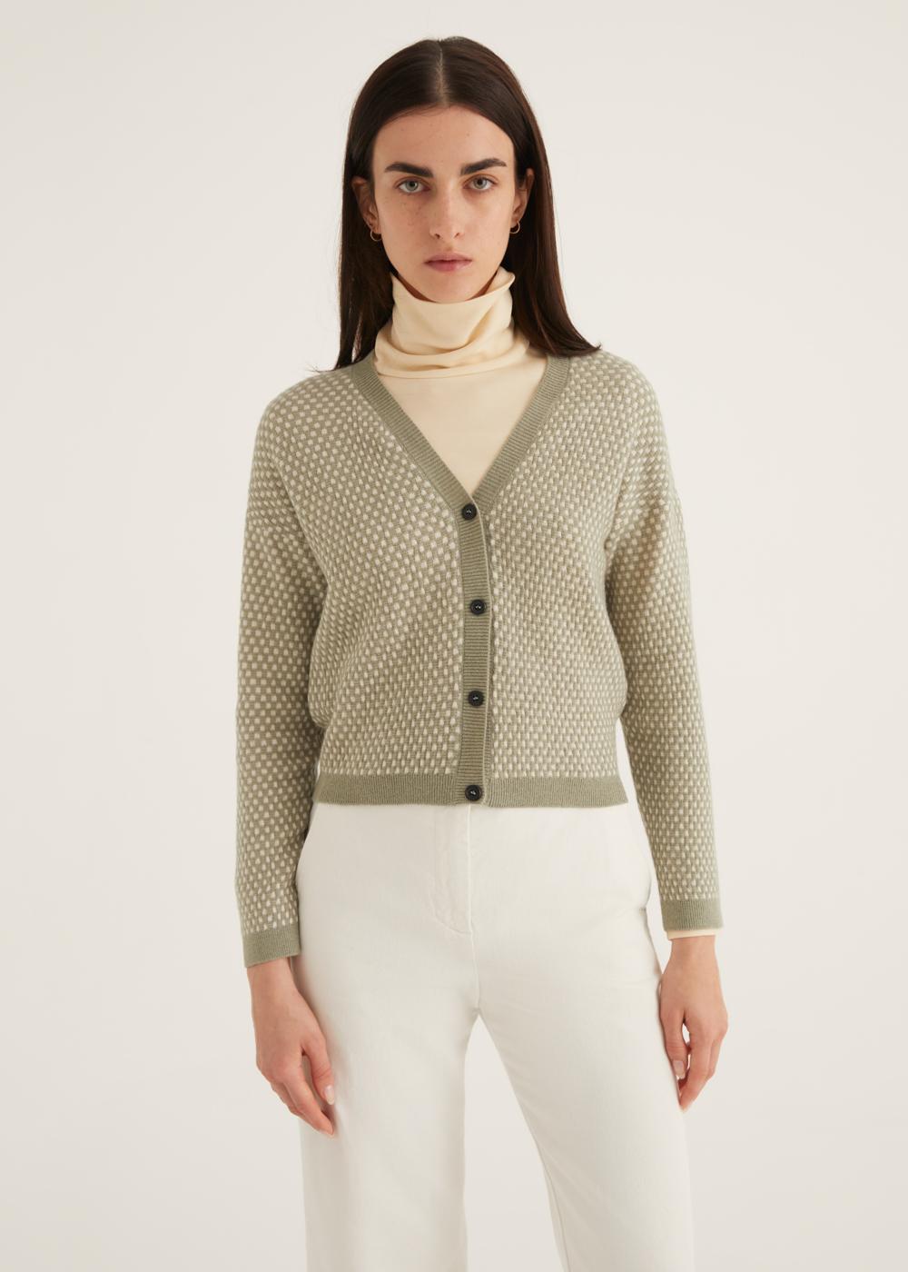 Rosso35 Cardigan micro motivo jacquard In Vendita