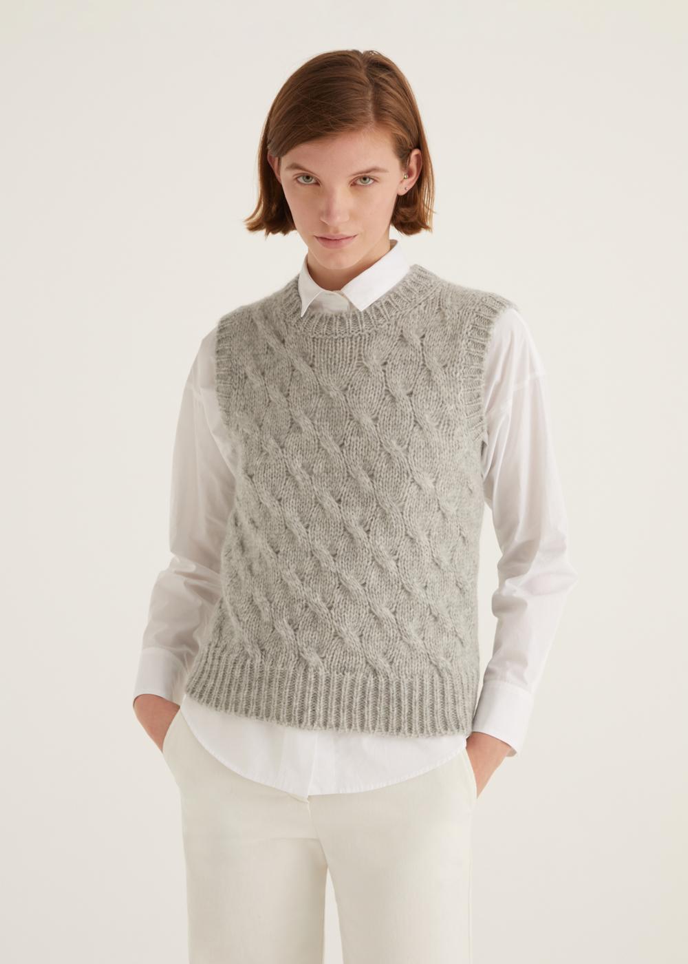 Rosso35 Gilet girocollo treccia Vendita Economica