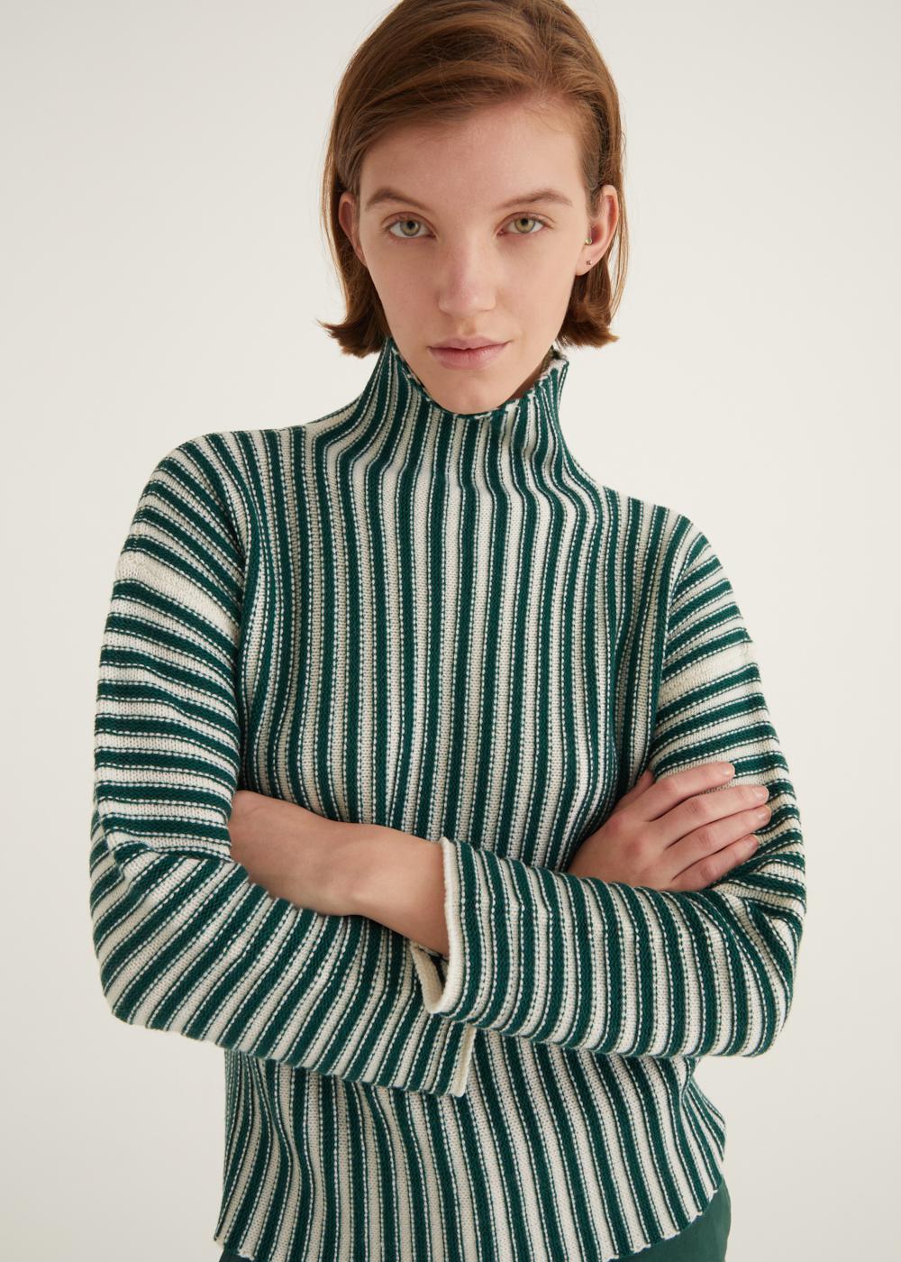 Rosso35 Maglia a righe collo alto Saldi Di Fabbrica