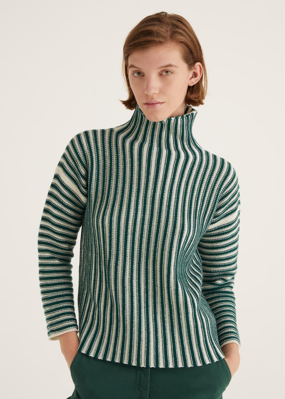 Rosso35 Maglia a righe collo alto Saldi Di Fabbrica