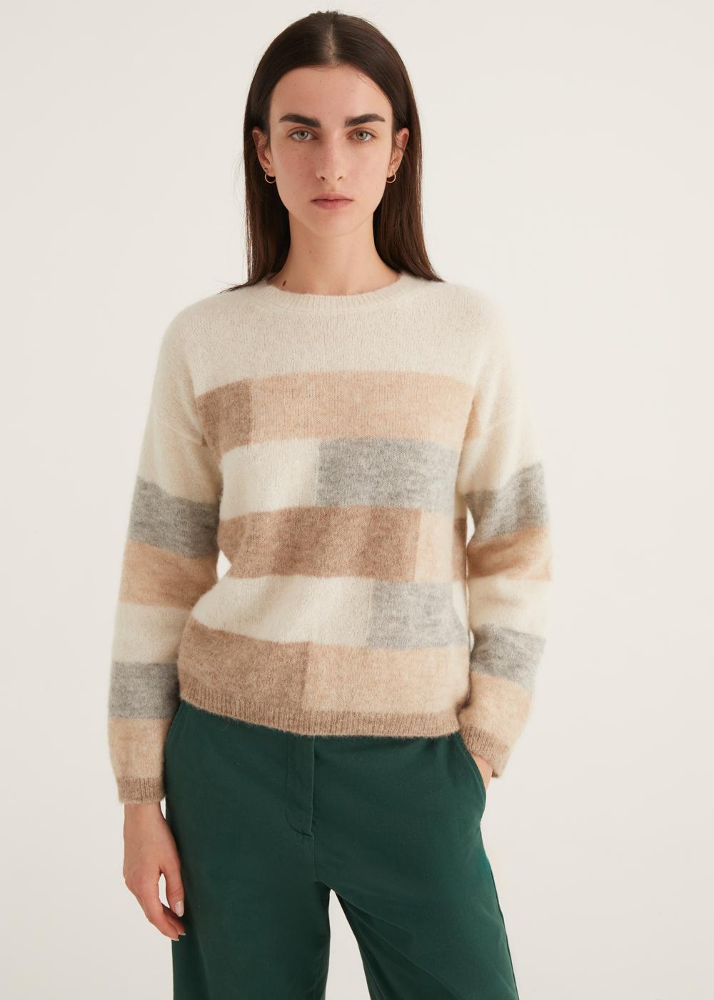 Rosso35 Maglia girocollo color block Moda