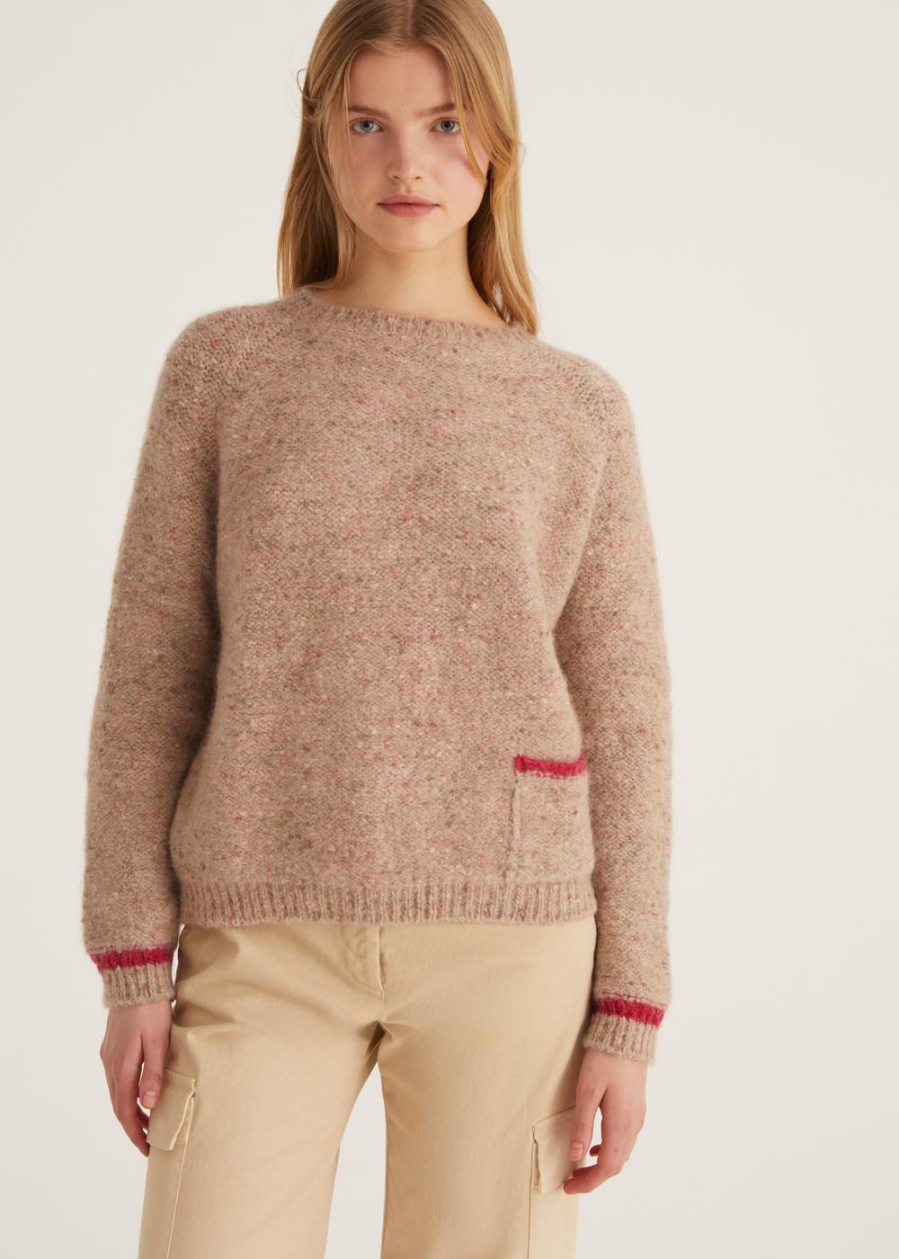 Rosso35 Maglia girocollo oversize con contrasti