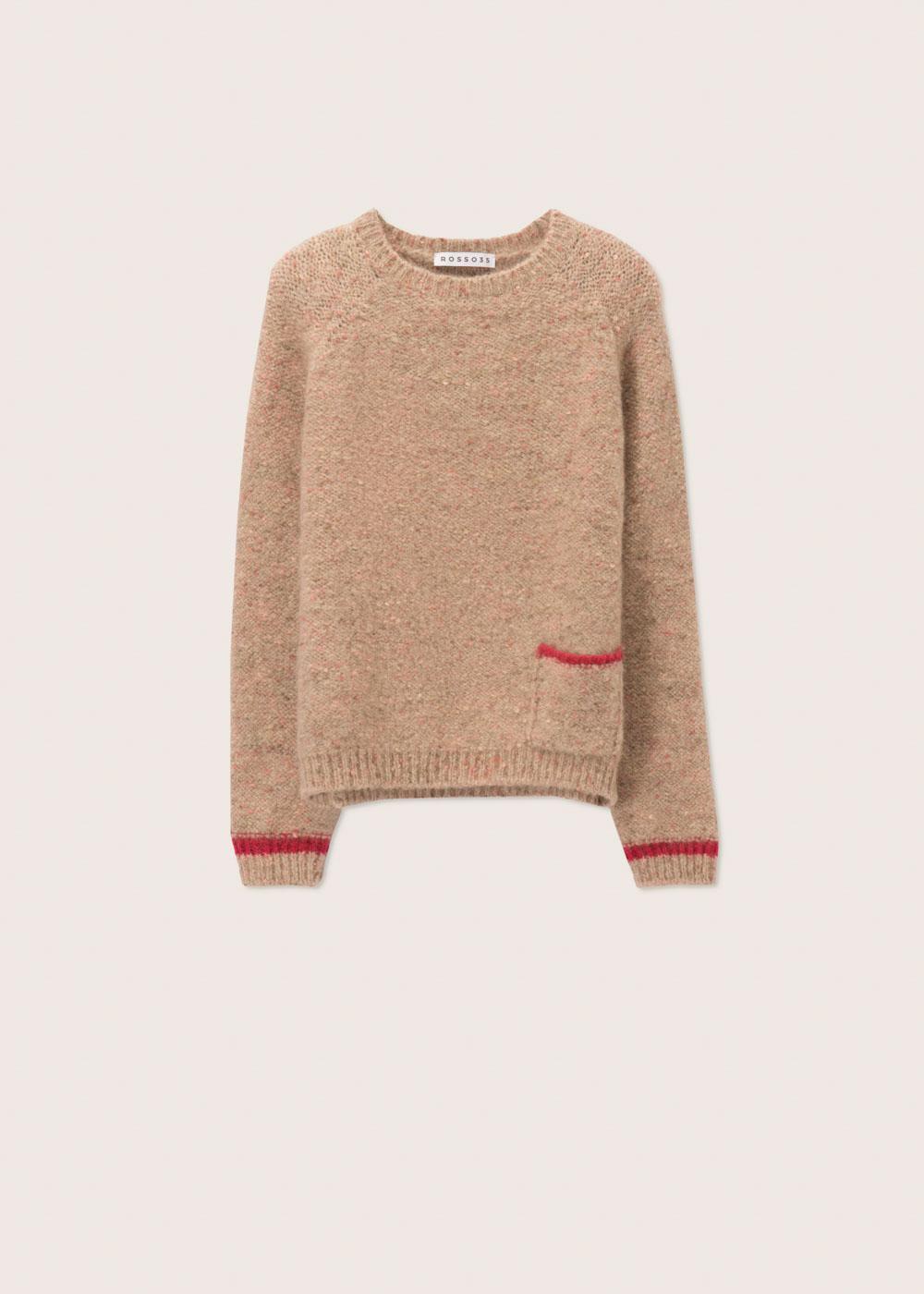 Rosso35 Maglia girocollo oversize con contrasti Promozione Limitata