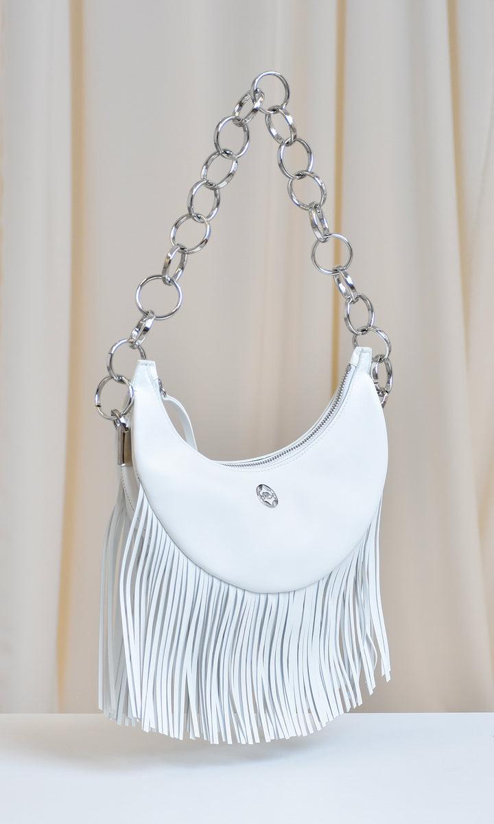 Sara Battaglia Banana Shoulder Bag Fringed Offerta