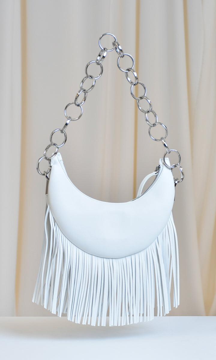 Sara Battaglia Banana Shoulder Bag Fringed Offerta