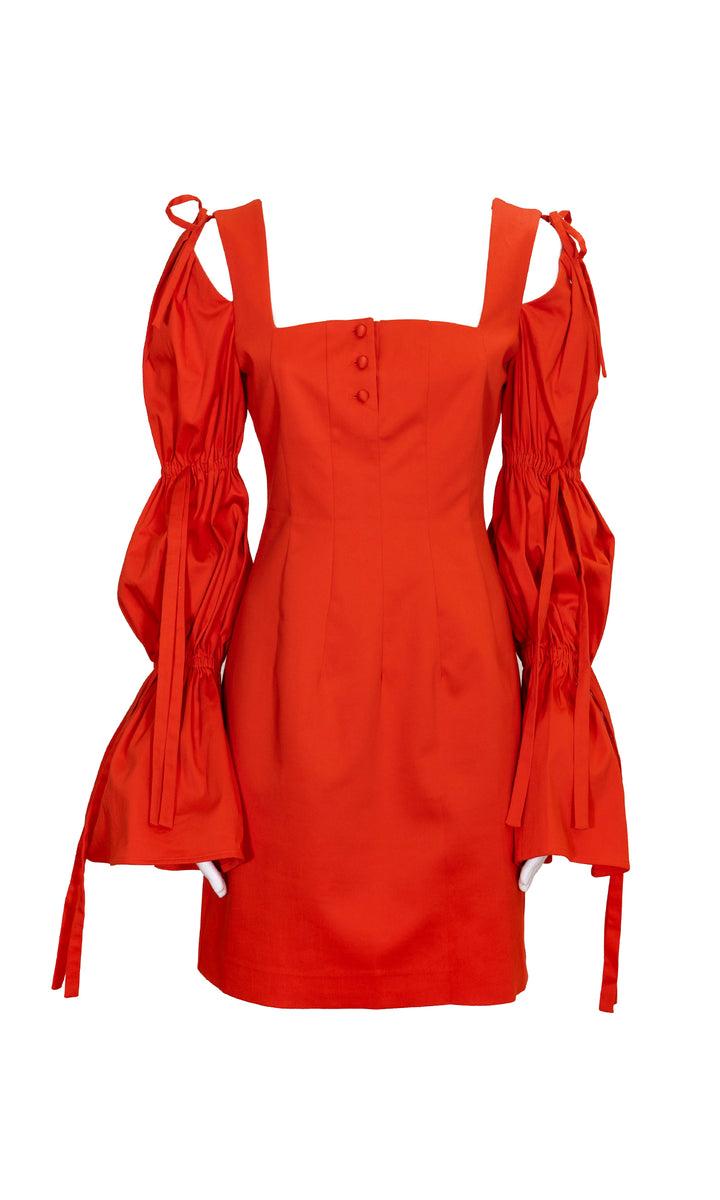 Sara Battaglia Puffed Sleeves Dress Soddisfazione Garantita
