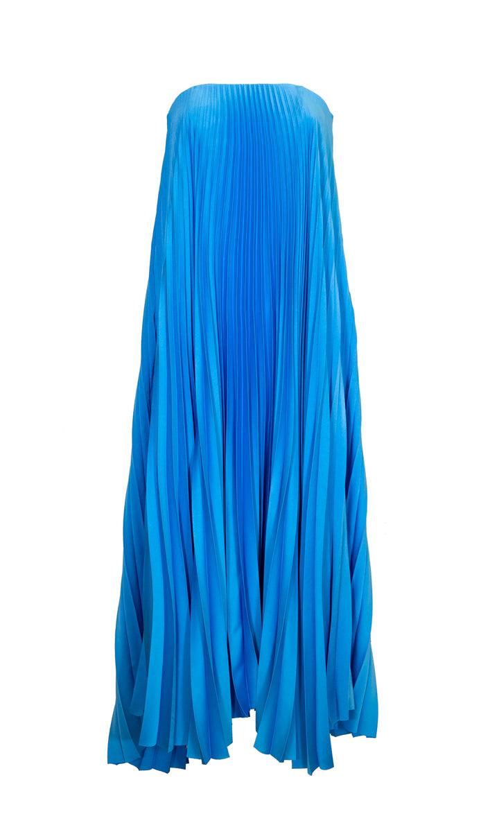 Sara Battaglia Plissé Dress Negozi Online