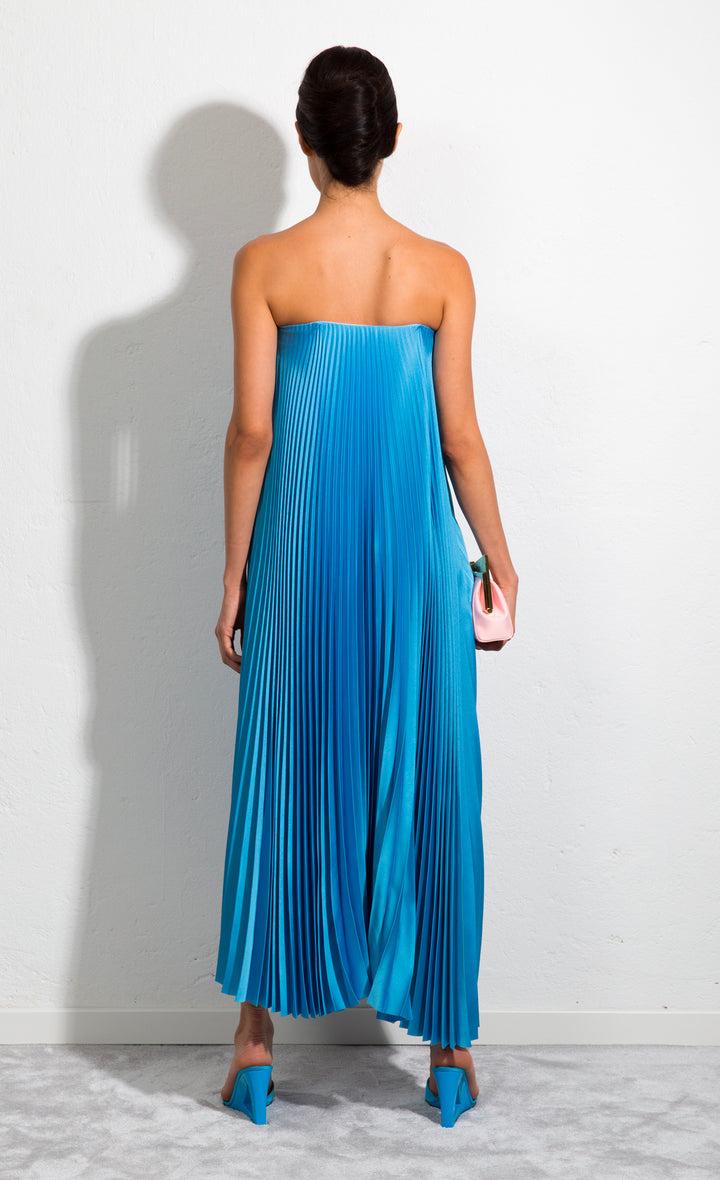 Sara Battaglia Plissé Dress Negozi Online