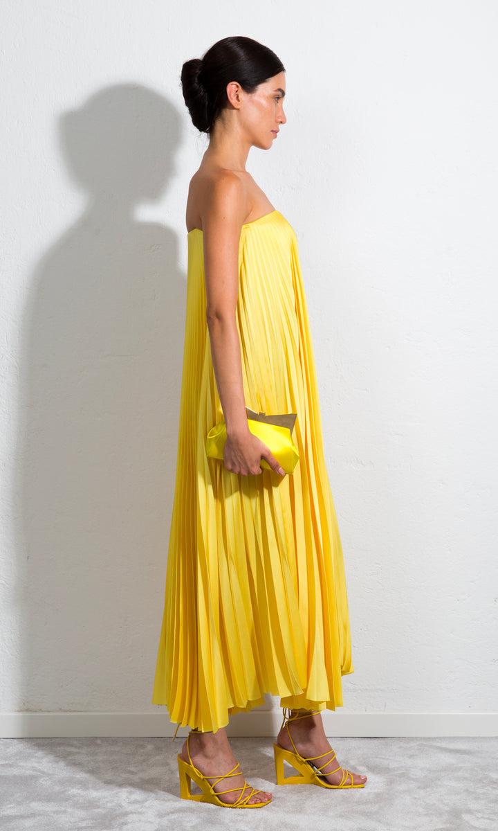 Sara Battaglia Plissé Dress Shopping Online