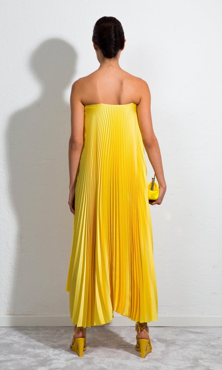 Sara Battaglia Plissé Dress Shopping Online