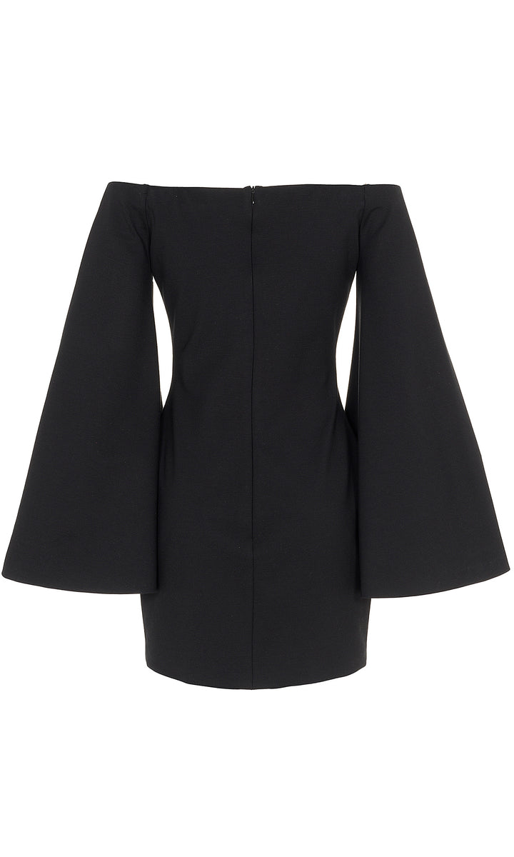 Sara Battaglia Wide sleeves jersey mini dress 2025