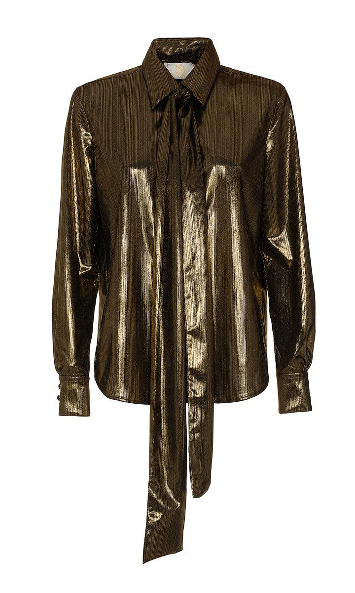Sara Battaglia Lurex bow shirt Vendita