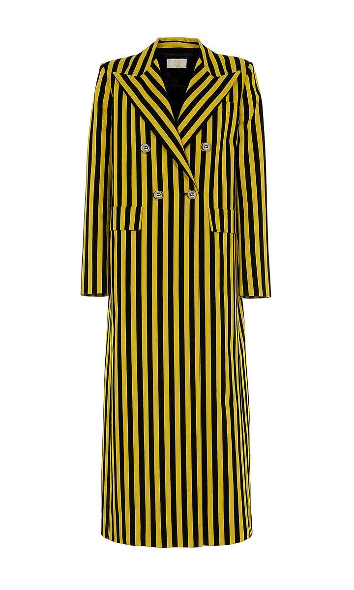 Sara Battaglia Jacquard double-breasted coat Promozione Limitata