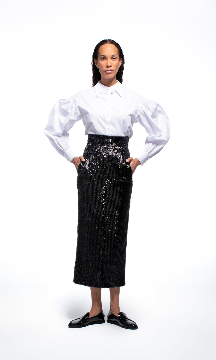 Sara Battaglia Shirt with puffy sleeves Sconto