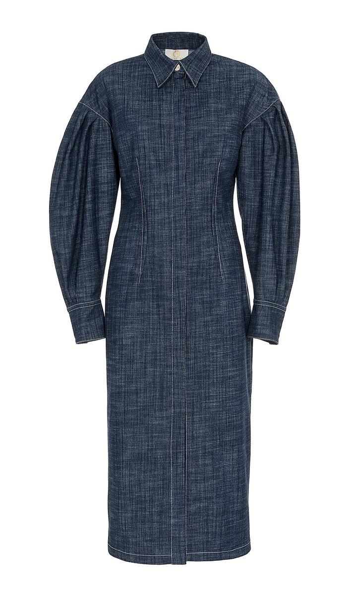 Sara Battaglia Longuette denim dress Moda