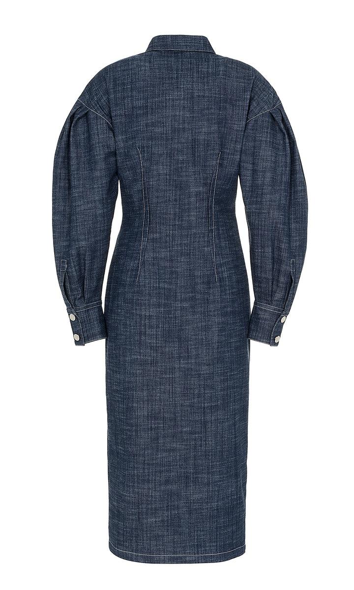 Sara Battaglia Longuette denim dress Moda