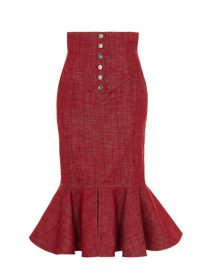 Sara Battaglia Denim longuette skirt Italy