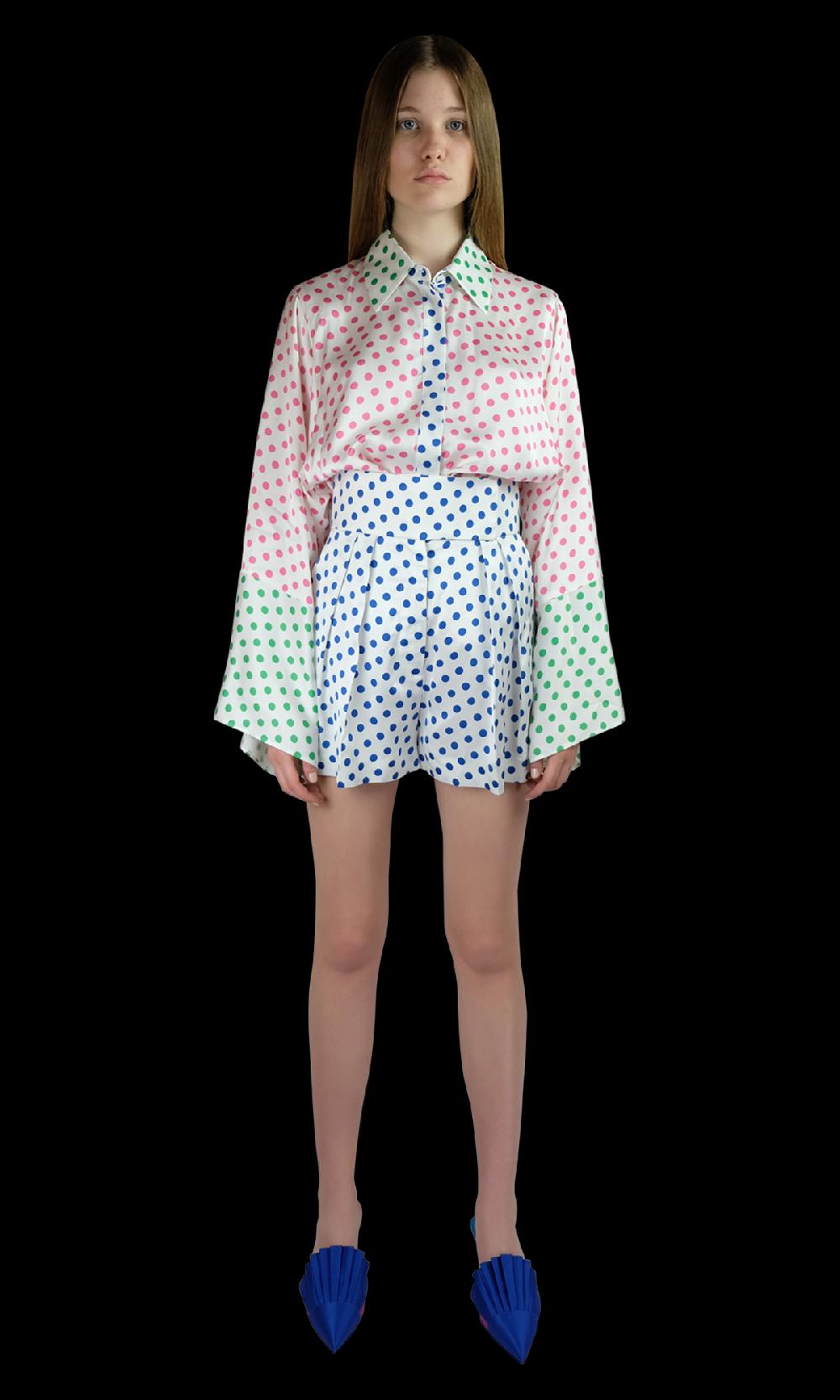 Sara Battaglia Blue Pois Shorts In Saldo