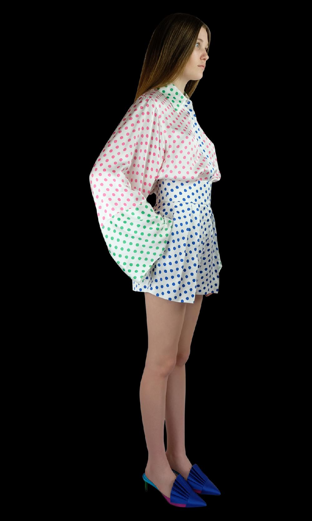 Sara Battaglia Blue Pois Shorts In Saldo