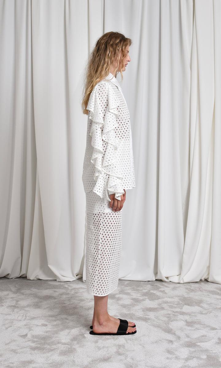 Sara Battaglia Ruffle Sleeve Shirt Soddisfazione Garantita