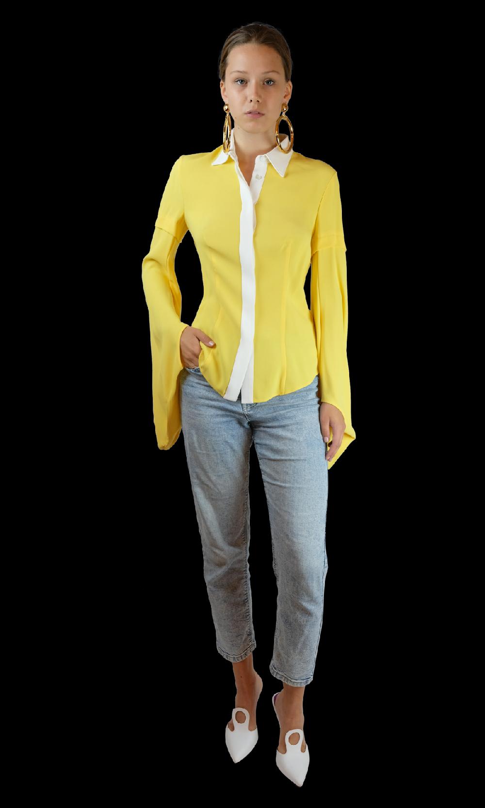 Sara Battaglia Yellow Shirt Saldi Di Fabbrica