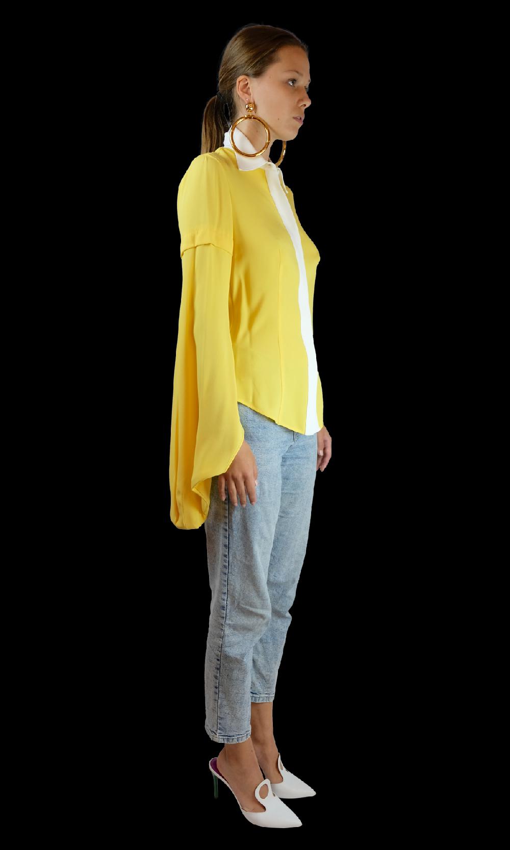 Sara Battaglia Yellow Shirt Saldi Di Fabbrica