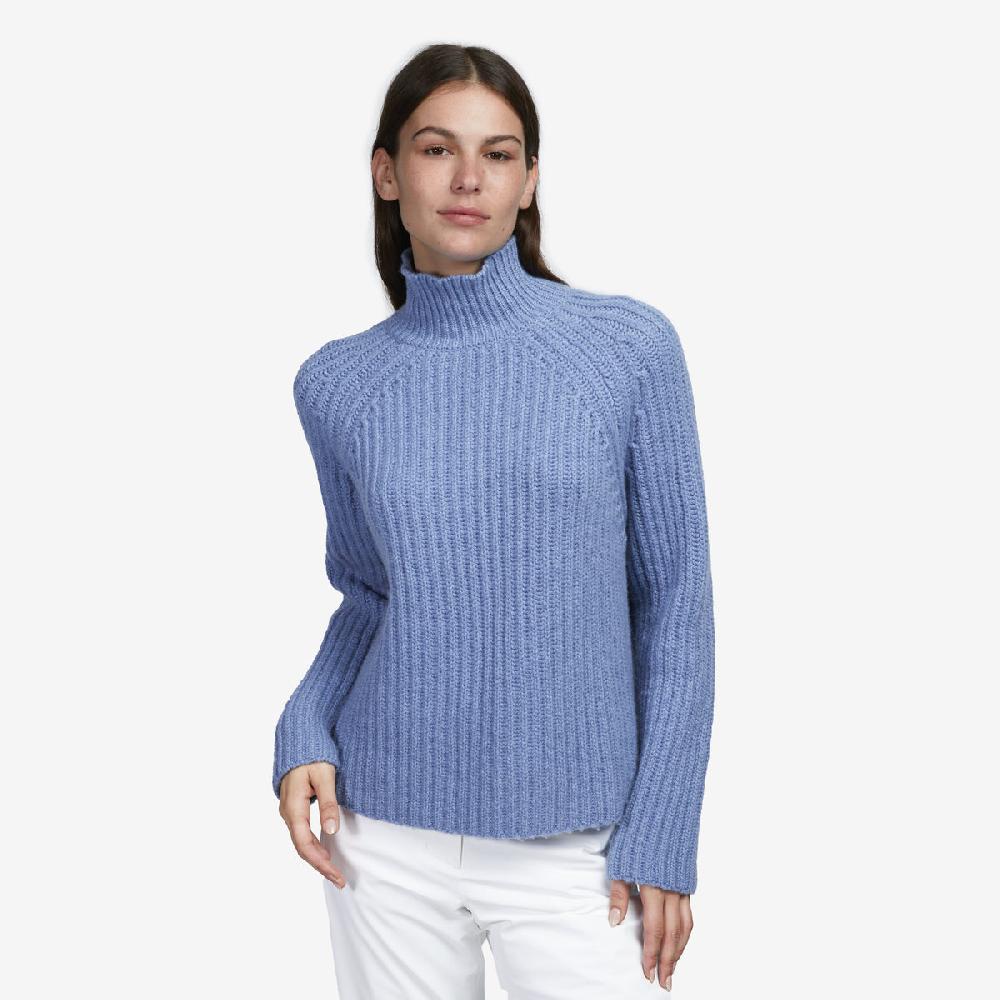 Sease Maglione Athos Mock in cashmere - Blu tempesta Vendita Calda