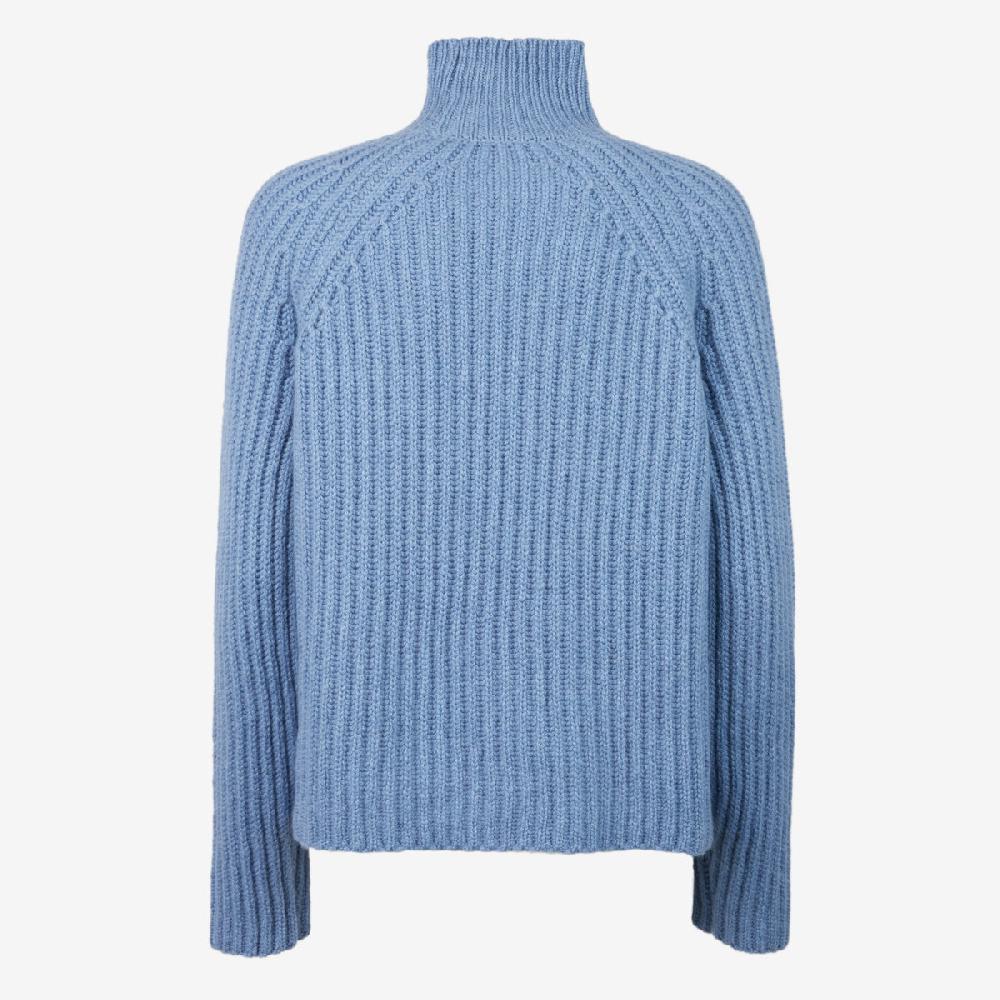 Sease Maglione Athos Mock in cashmere - Blu tempesta Vendita Calda
