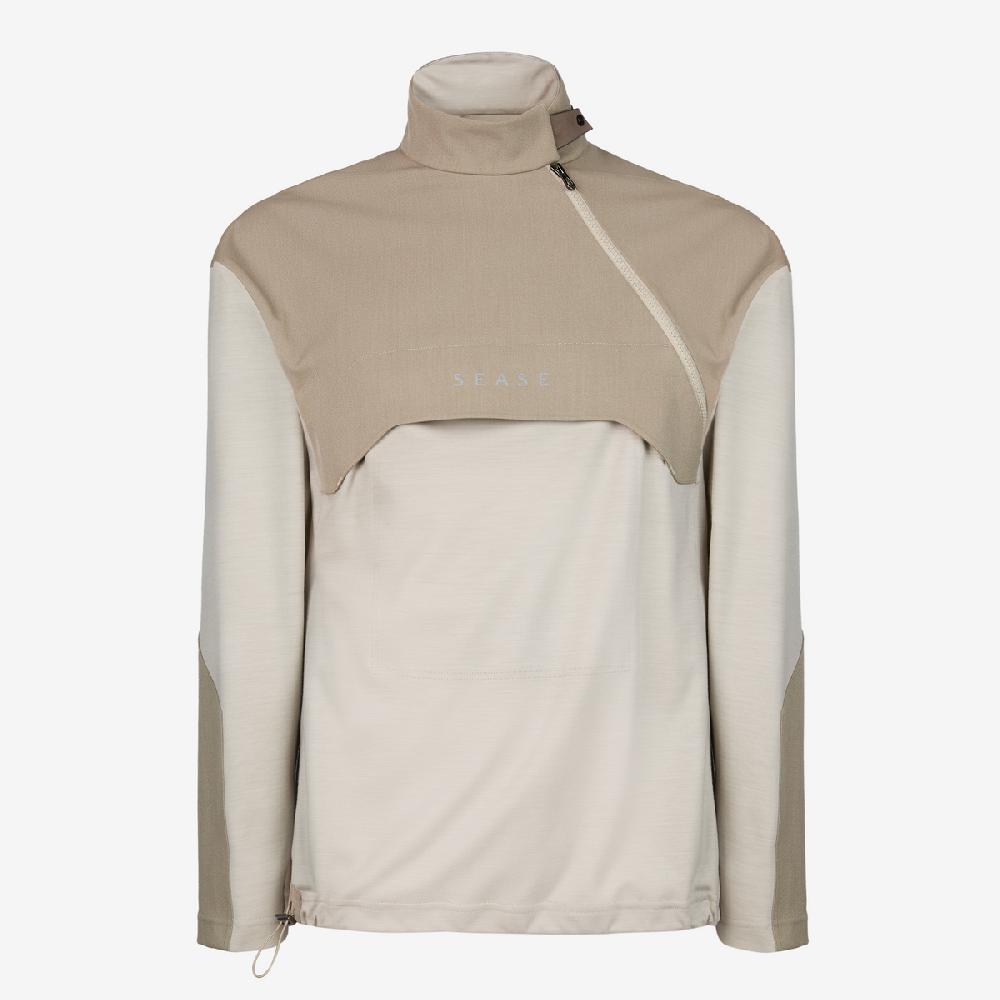 Sease Prua Felpa 2.0: felpa mezza zip - Driftwood Nuova