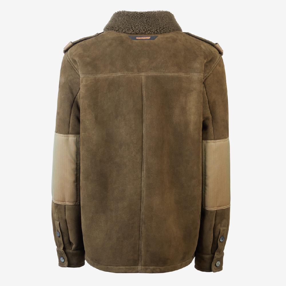 Sease Explorer Shearling: Giacca in montone - Bronzo Oliva Nuovo