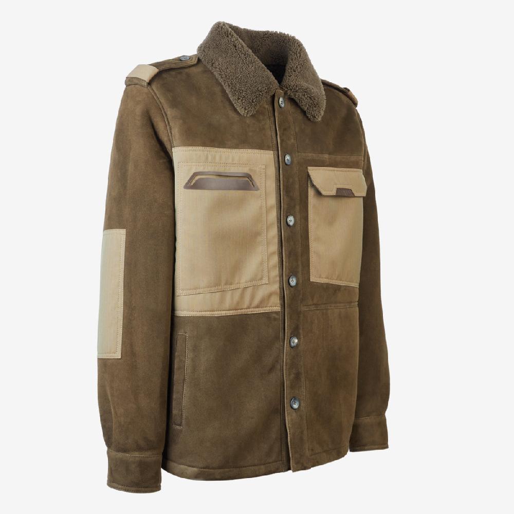 Sease Explorer Shearling: Giacca in montone - Bronzo Oliva Nuovo
