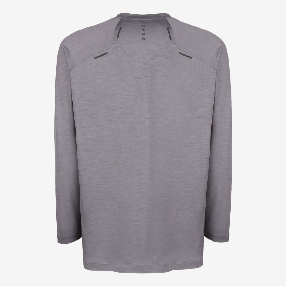 Sease T-shirt Ls: maniche lunghe lana merino - Piombo Hotsell