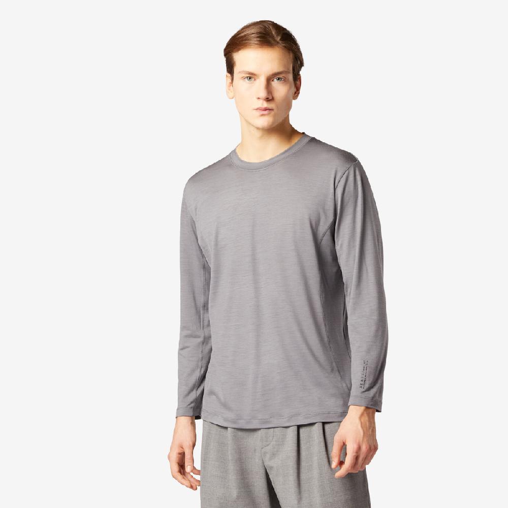 Sease T-shirt Ls: maniche lunghe lana merino - Piombo Hotsell