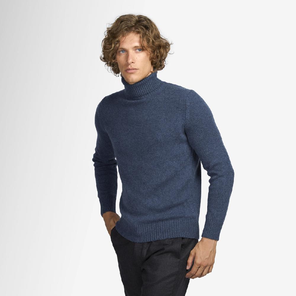 Sease Maglione in cashmere a collo alto - Blu Mid Nuovo