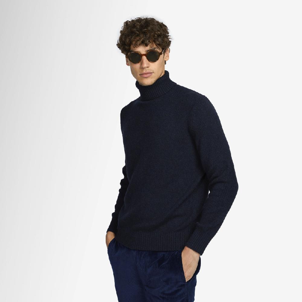Sease Maglione in cashmere a collo alto - Blu Navy Qualità