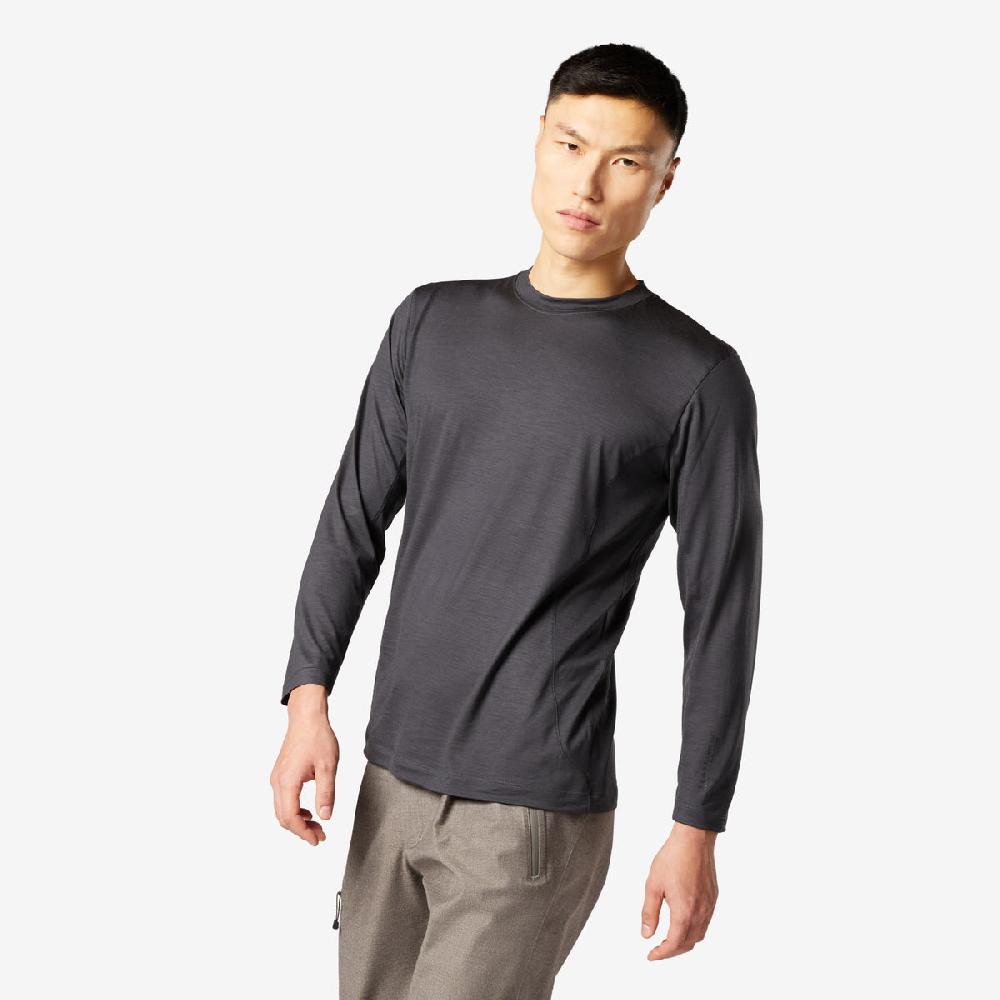 Sease T-shirt Ls: maniche lunghe lana merino - Grafite Economico