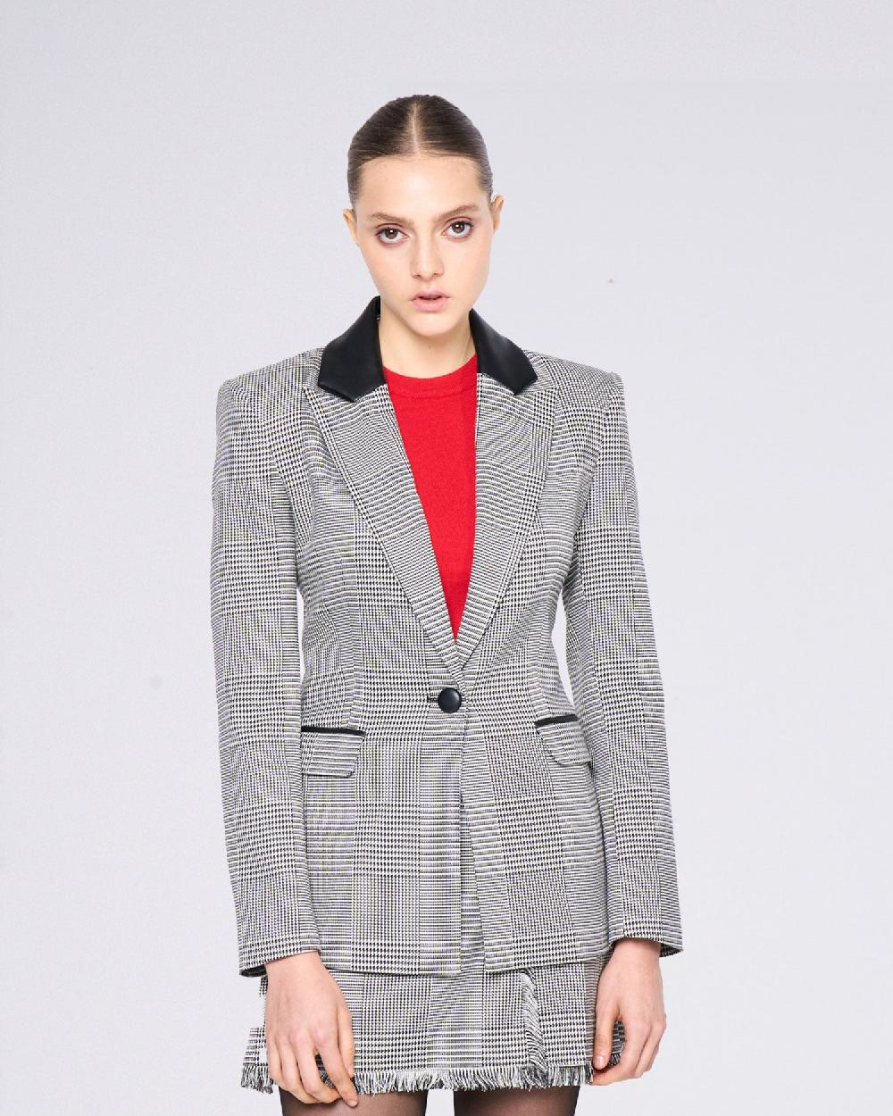 Silvian Heach Blazer avvitato a quadri Sconto