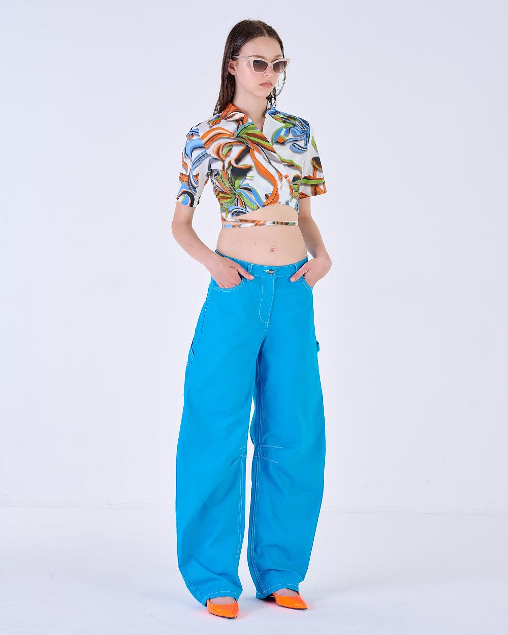 Silvian Heach Camicia cropped a fiori Saldi Di Fabbrica