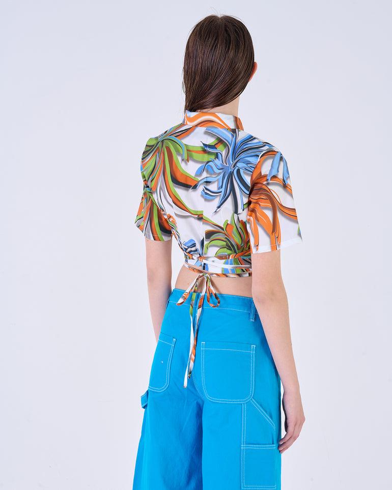Silvian Heach Camicia cropped a fiori Saldi Di Fabbrica