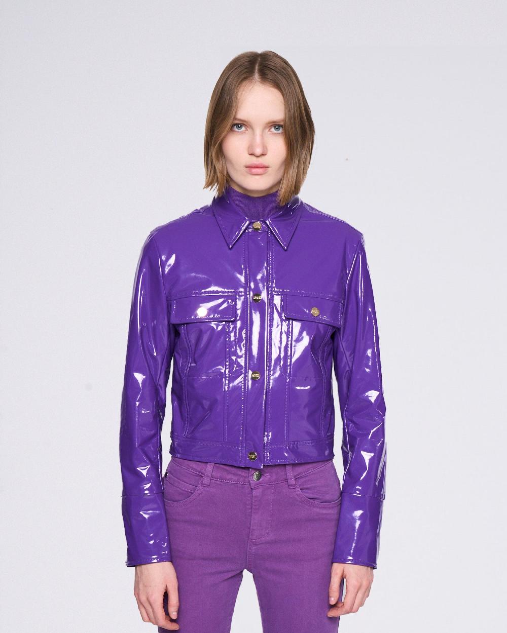 Silvian Heach Giacca crop in vinile Fino Al -60%