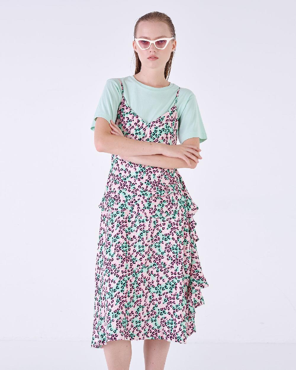Silvian Heach Abito midi leopardato Online