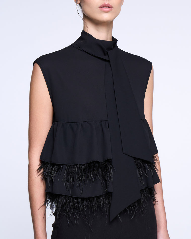 Silvian Heach Blusa con balze e piume Qualità