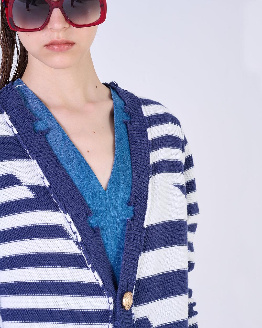 Silvian Heach Cardigan lungo a righe Promozione